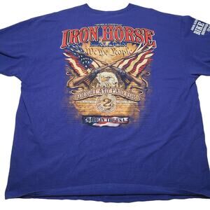 Iron Horse Saloon T-Shirt Men's 2XL Blue Ormond Beach Florida America Eagle